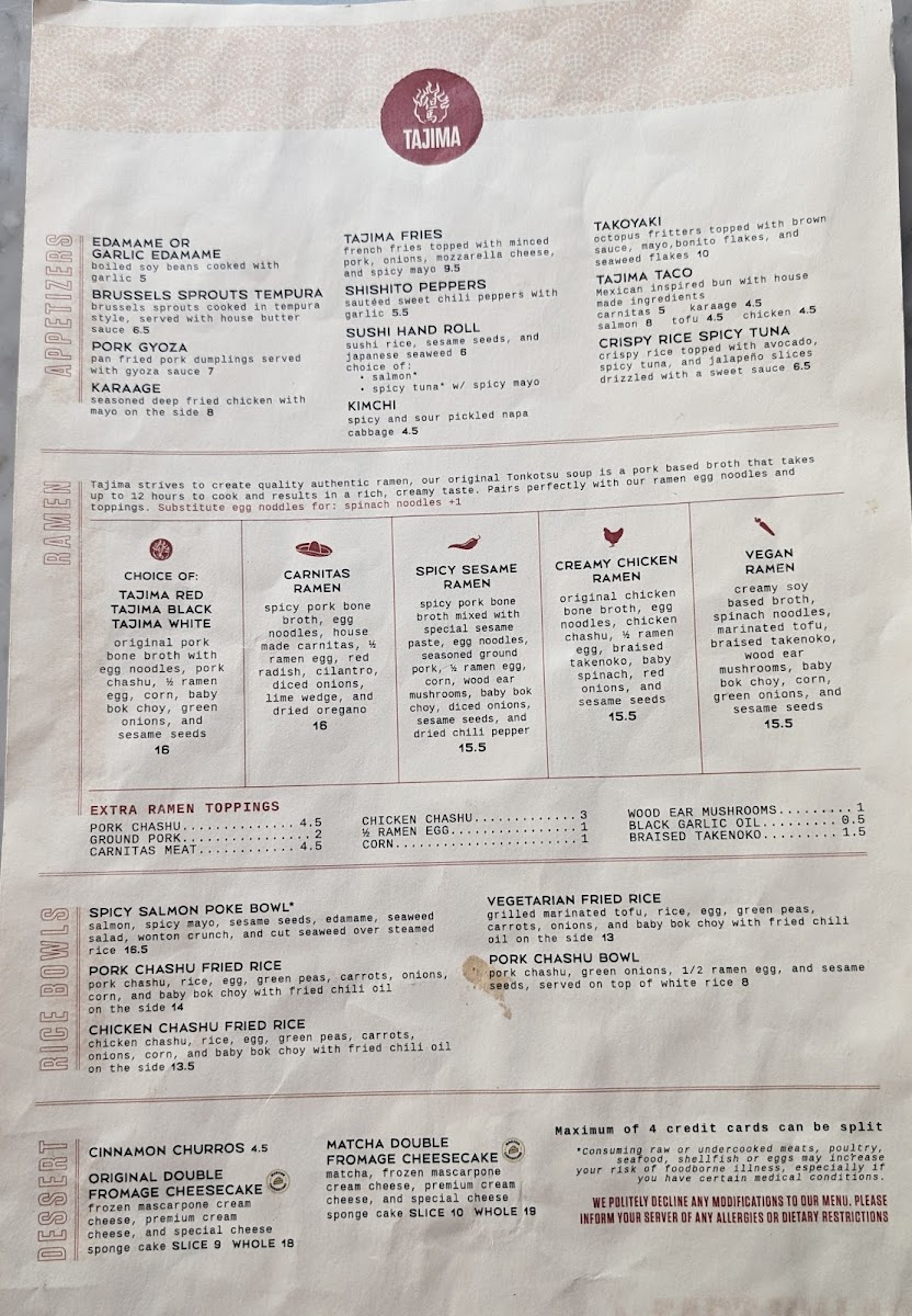 Tajima Ramen East Village Menu - Image 6